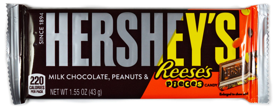 Hershey’s: Milk Chocolate, Peanuts & Reese’s Pieces – Candy Crammed into Middling Chocolate